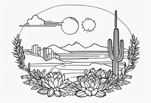 small tattoo using outlines:
Arizona NYC tattoo idea
