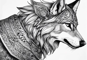 Legend of zelda link wolf in profile tattoo idea