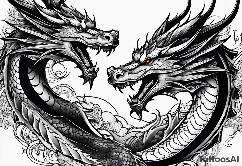 roaring dragons tattoo idea