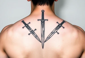 Virgo and sagittarius three swords all together tattoo idea
