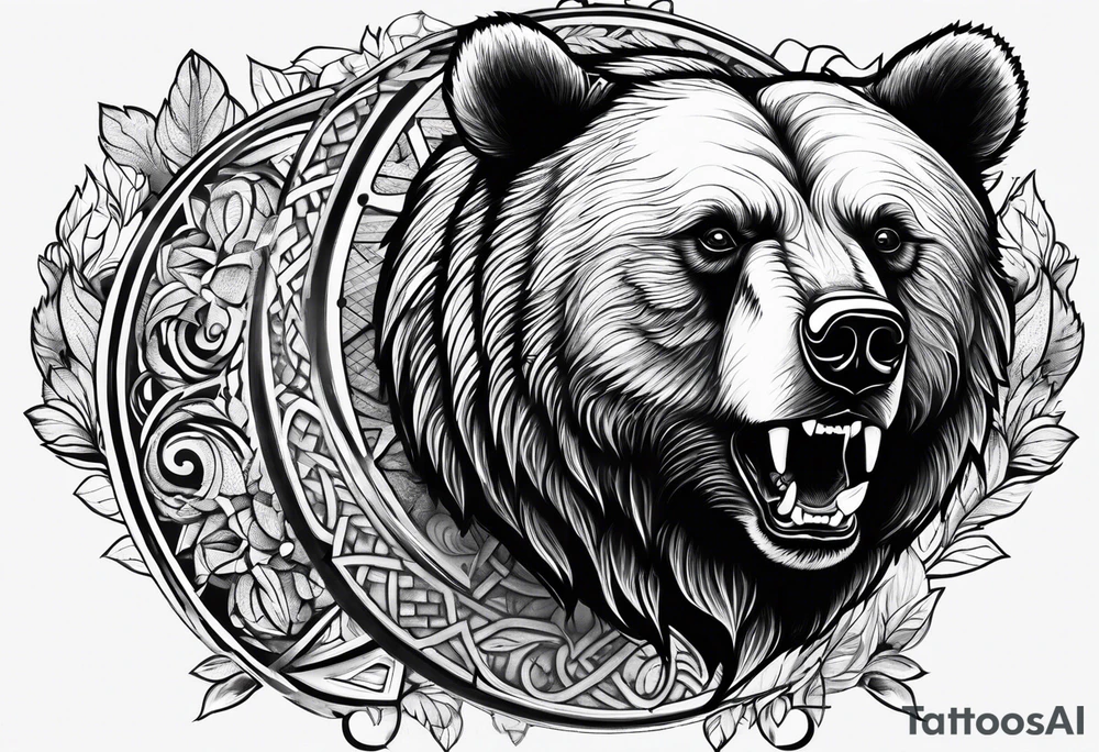 angry bear tattoo idea