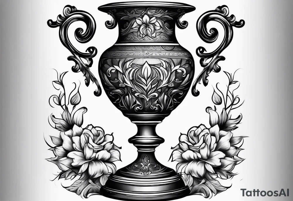 Traditional vase tattoo idea