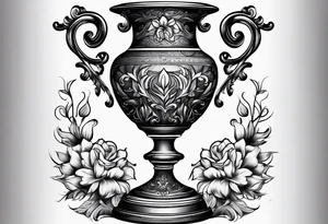 Traditional vase tattoo idea