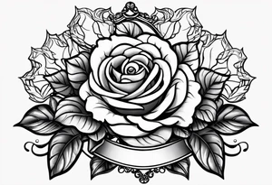 Four roses with a banner tattoo idea