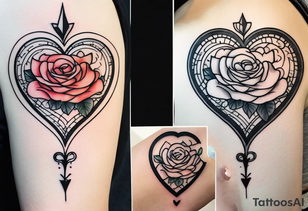 Schwarzes Herz, Stacheldraht, Leuchtturm zwei Rosen mum and dad tattoo idea