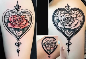 Schwarzes Herz, Stacheldraht, Leuchtturm zwei Rosen mum and dad tattoo idea