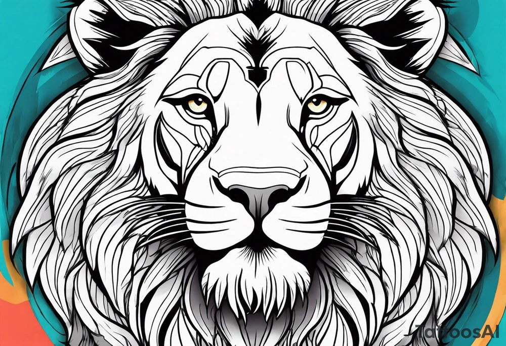 powerful majestic lion, close-up tattoo idea