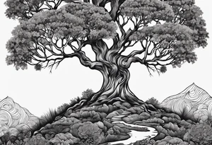 arbre de vie avec les  prénoms Charly et Gaby tattoo idea