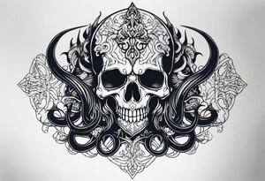 Evil navy coverup skull squid tattoo idea