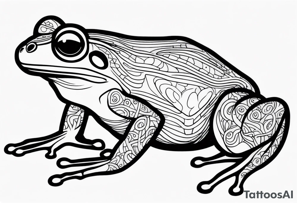 a psychedelic frog tattoo idea