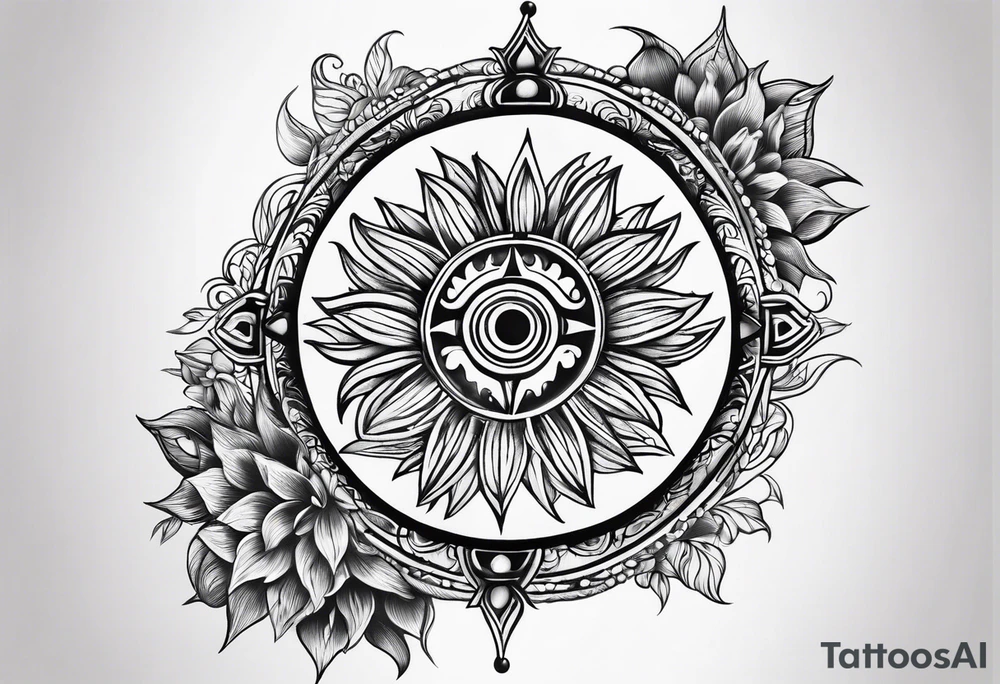 Filipino sun vertical tattoo tattoo idea