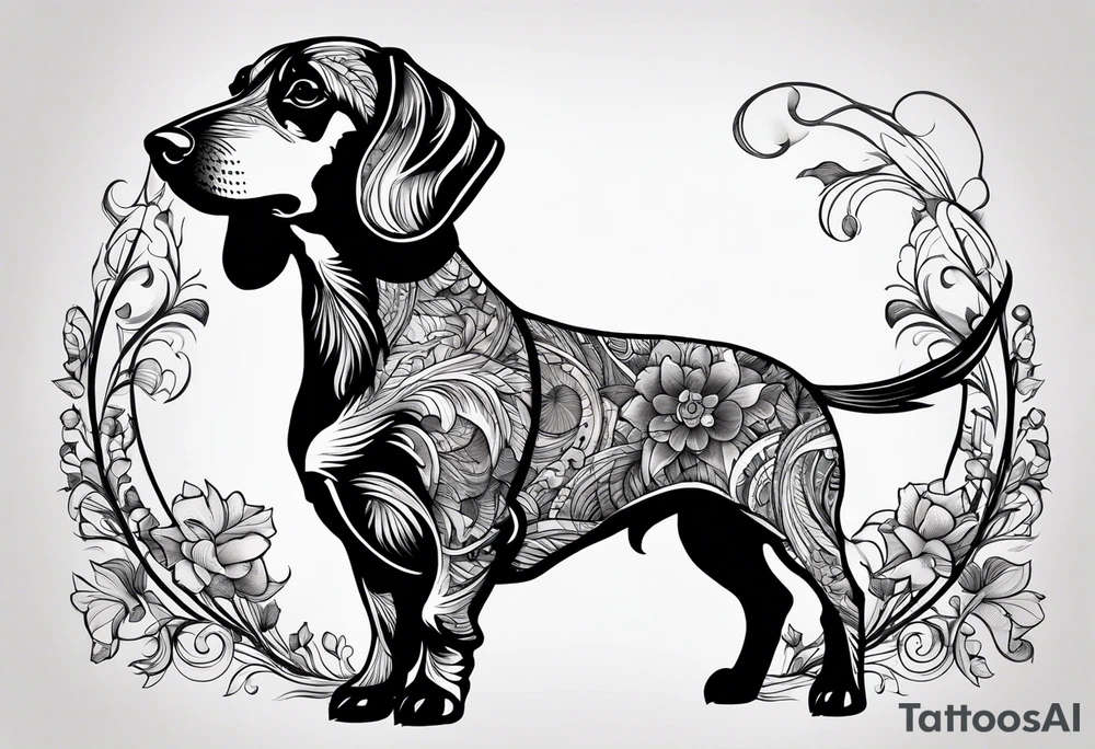 dachshund bark tattoo idea