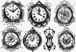 Baby clock name tattoo idea