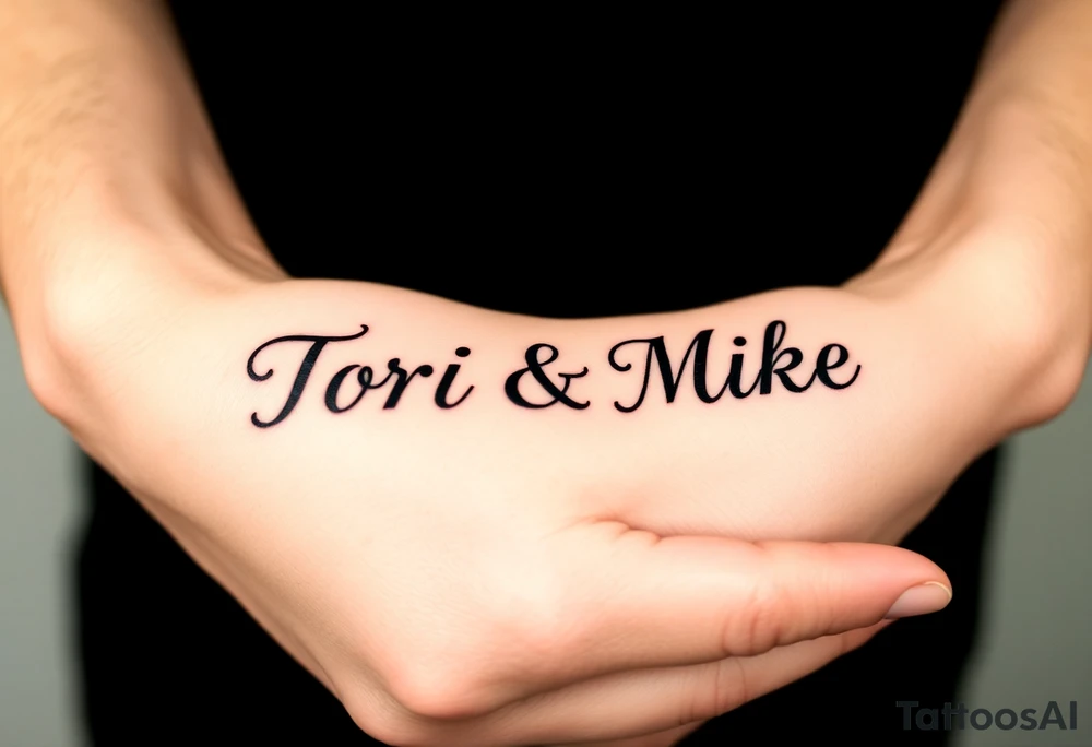 Tori & Mike  in flipscript tattoo idea