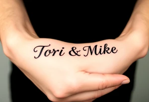 Tori & Mike  in flipscript tattoo idea