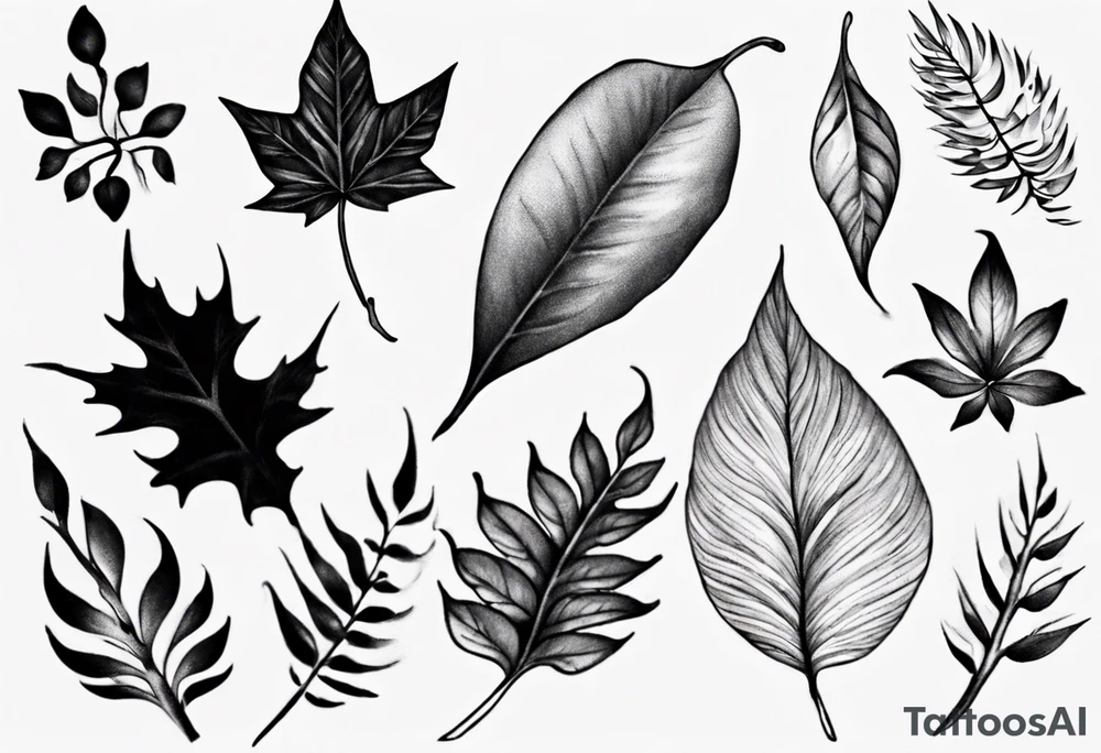 leaf tattoo for my shoulder/trap tattoo idea