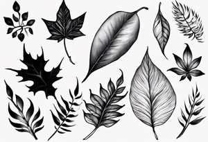 leaf tattoo for my shoulder/trap tattoo idea