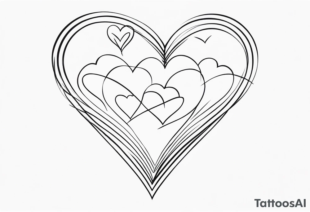 6 connecting hearts tattoo idea