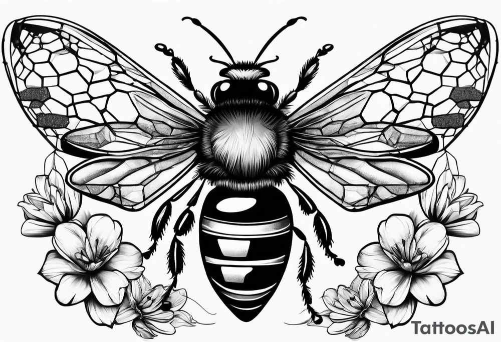 sketch of simple bee tattoo idea