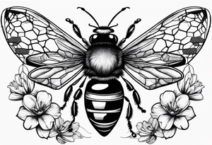 sketch of simple bee tattoo idea