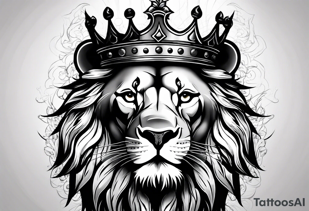 lion wearing a crown tattoo idea