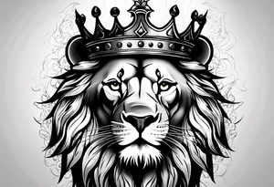 lion wearing a crown tattoo idea