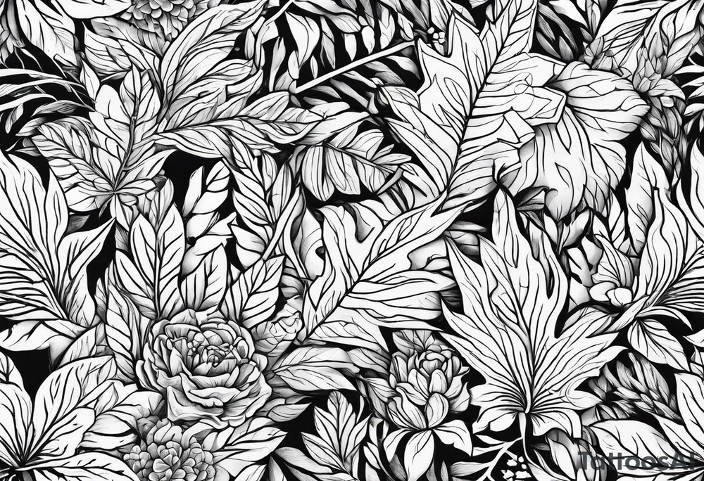 bark and foliage for wirst tattoo idea