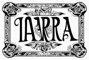 My last name IBARRA in old English with some Chicano designs around it tattoo idea