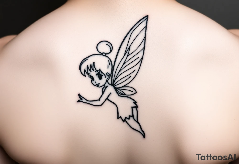 Tinkerbell all black tattoo idea