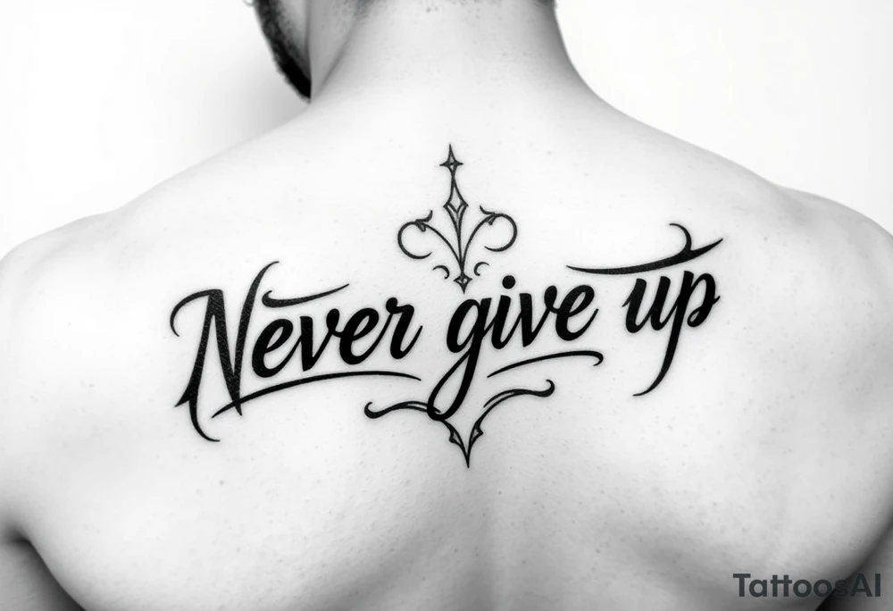 Never give up tattoo idea