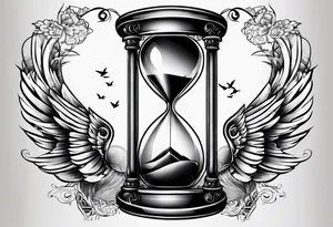 hourglass with wing carpe diem for men tattoo idea