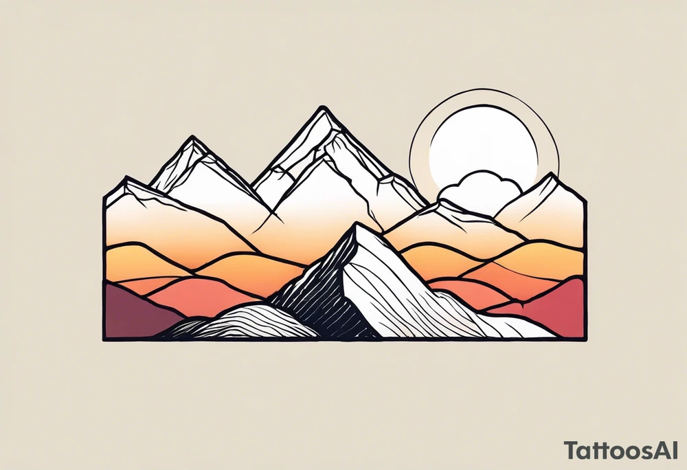 small minimalistic no border mountains sunset tattoo idea small minimalistic no border mountains sunset tattoo idea