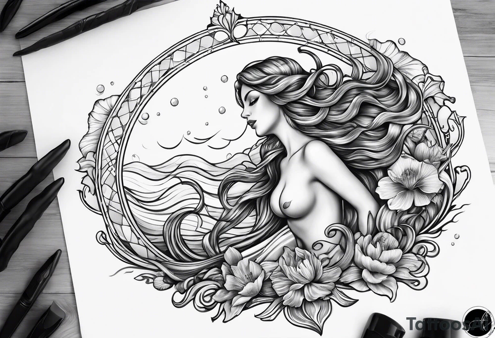 Aquarius mermaid tattoo idea