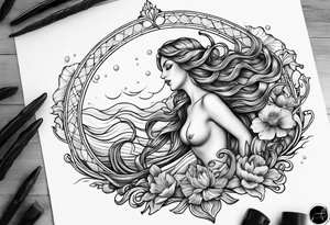 Aquarius mermaid tattoo idea