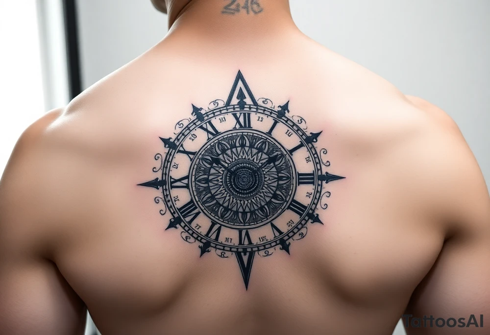 vintage roman numerals within ornate clockwork mechanism tattoo idea