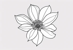 simple single line minimalist flower small tattoo idea