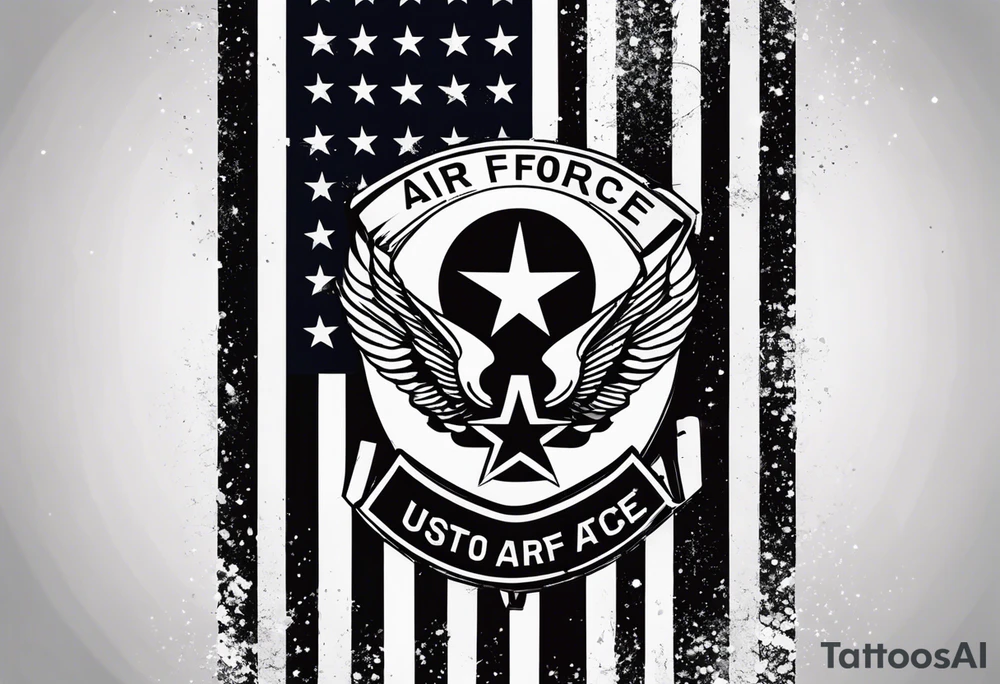 American flag and U.S. Air Force tattoo idea