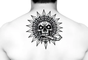 zombie aztec sun calindar eating 
a zombie gasia tattoo idea