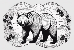 Japanese bear tattoo idea