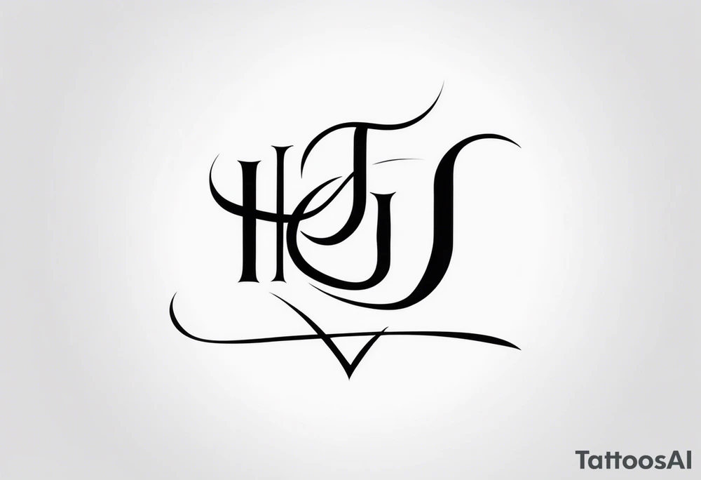 make a tattoo with the initials HJ in cursive fineline with a heart tattoo idea make a tattoo with the initials HJ in cursive fineline with a heart tattoo idea