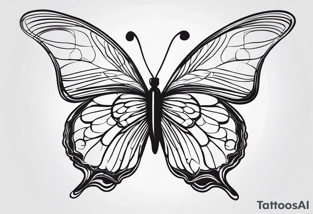 Make a butterfly and on your wings, makes a brain lines tattoo idea