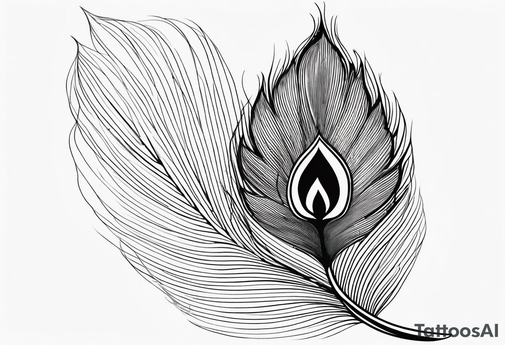 Fineline peacock feather tattoo idea