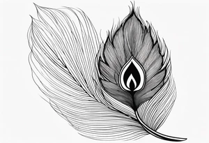 Fineline peacock feather tattoo idea