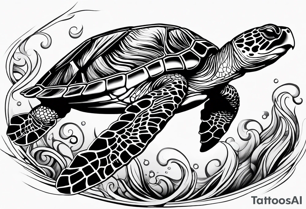 Sea turtle tattoo idea
