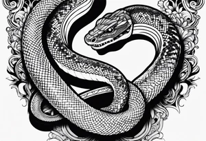 not a very long snake with an open mouth tattoo idea