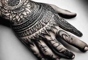 Skeleton hand with words engraved tattoo idea