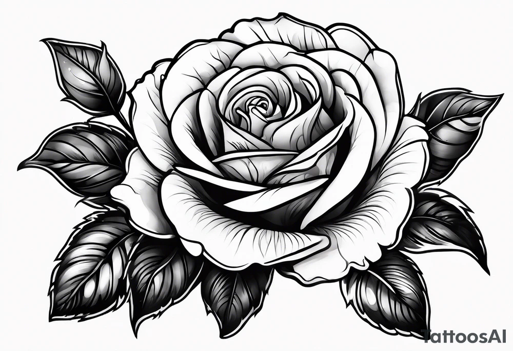 red rose blooming tattoo idea