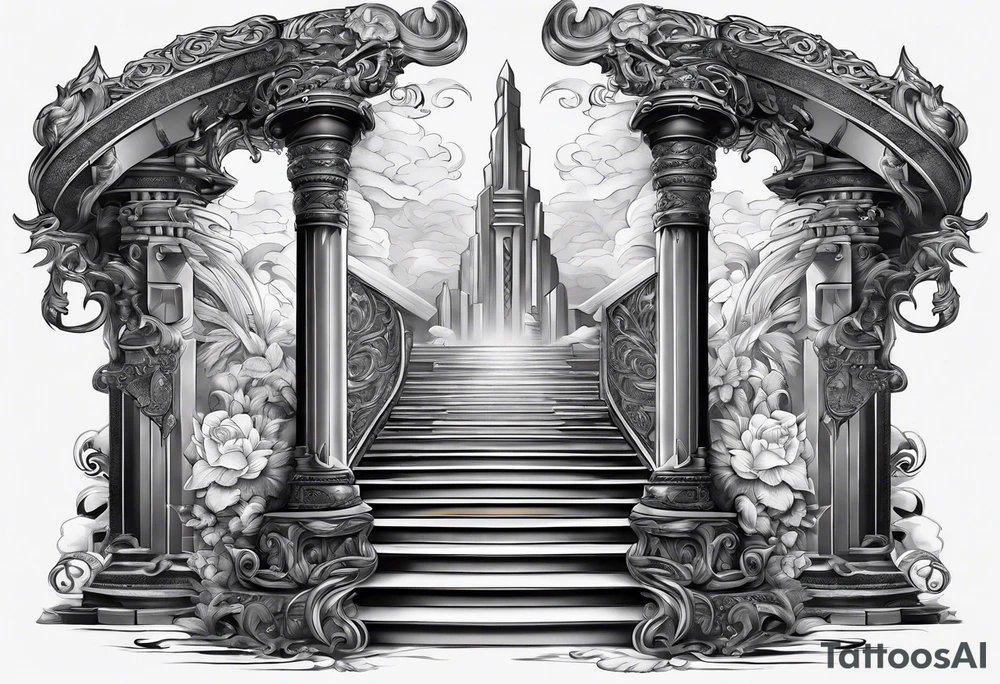 Valhalla sword stairs tattoo idea