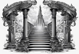 Valhalla sword stairs tattoo idea