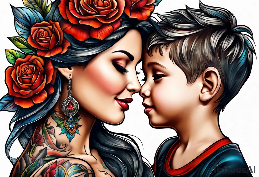 Mother and son tattoo idea